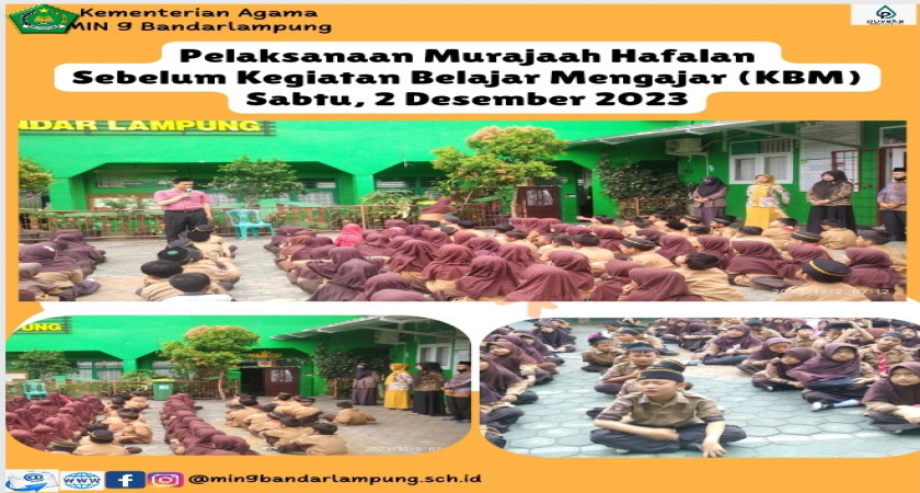 Pelaksanaan Kegiatan Muraja'ah sebelum kegiatan belajar mengajar