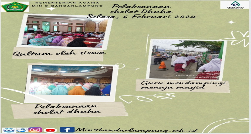 Pelaksanaan Sholat Dhuha Sebelum kegiatan Belajar Mengajar