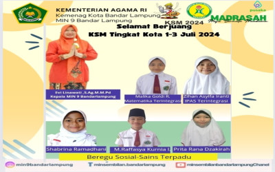 Selamat Berjuang KSM Tingkat Kota Bandarlampung 1-3 Juli 2024