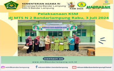 Siswa/i Min 9 Bandarlampung mengikuti   ajang Kompetisi Sains Madrasah (KSM) Tingkat Kota Bandarlampung, Rabu 3 Juli 2024 di Mts Negeri 2 Bandarlampung.