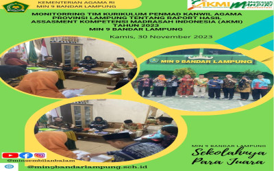 Monitoring Tim Kurikulum PenMad KANWIL Agama Provinsi Lampung Tentang raport hasil AKMI 2023