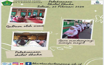 Pelaksanaan Sholat Dhuha Sebelum kegiatan Belajar Mengajar