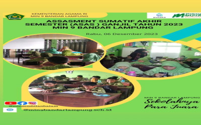 Asesmen Sumatif Akhir Semester (ASAS) Semester Ganjil Tahun 2023 di MIN 9 Bandarlampung dilaksanakan Berbasis CBT berjalan kondusif